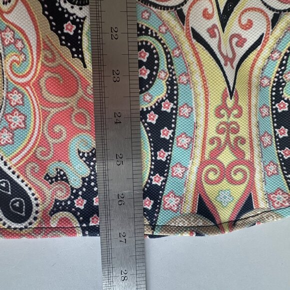 Jules & Leopold Top Womens 2X Multicolor Paisley Stretch Zip Back Artsy Boho - Picture 9 of 9
